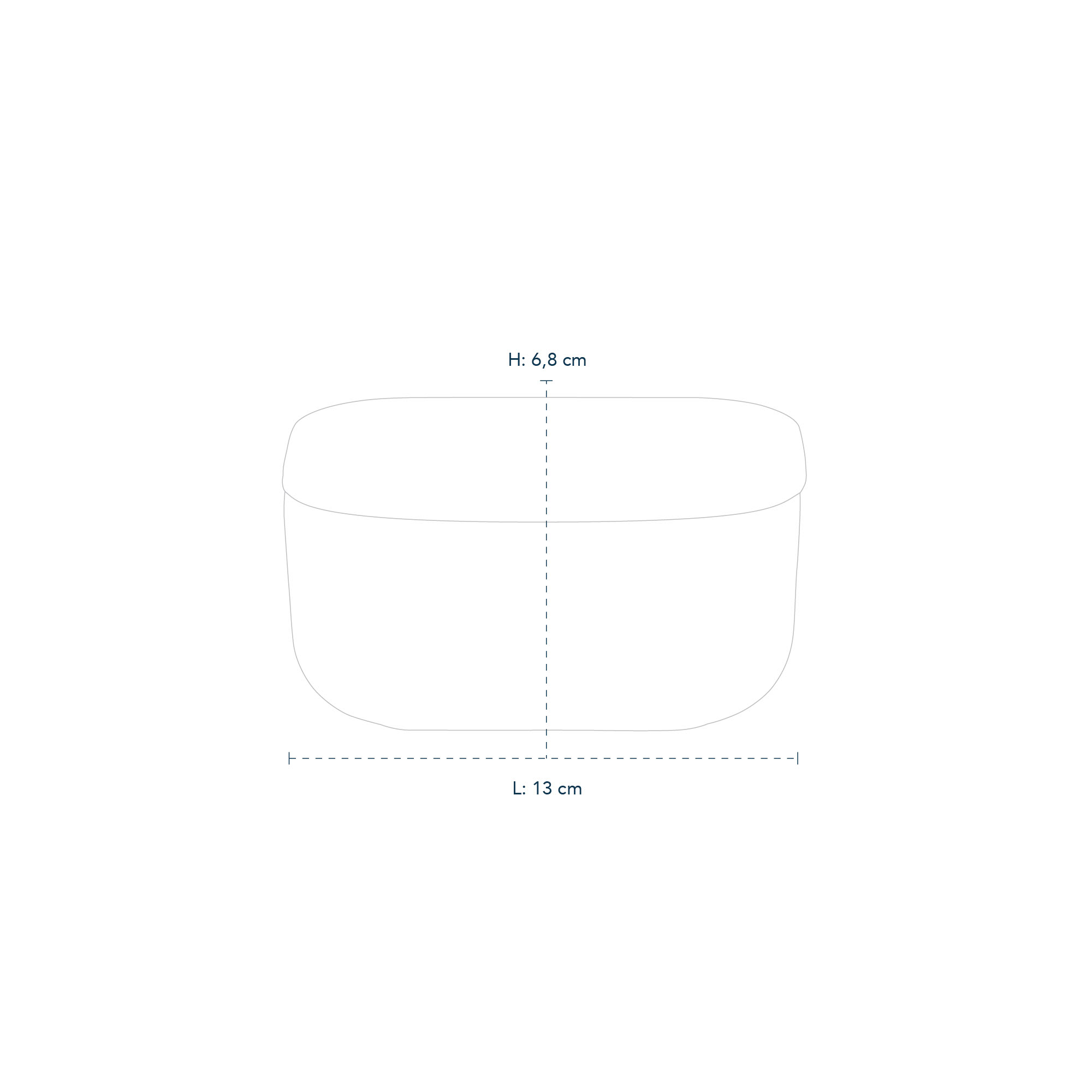 Line drawing of White Fluted Butter Jar with Lid 6,8 cm